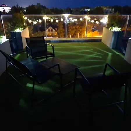 Tropikalny Prywatny Taras Na Dachu Z Widokiem Na Morze Apartamento