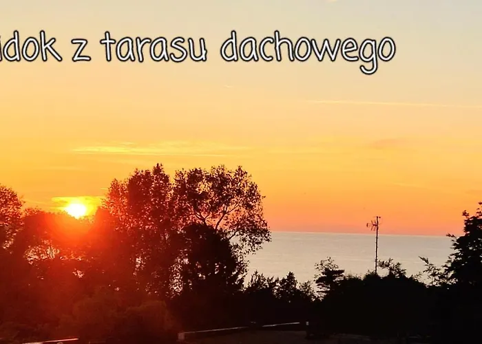 Tropikalny Prywatny Taras Na Dachu Z Widokiem Na Morze Sianożęty